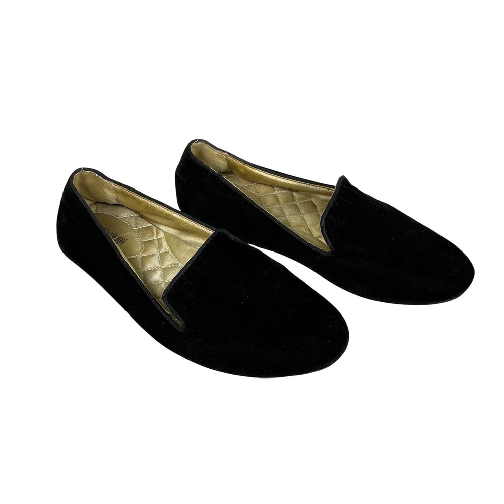 Birdies The Starling Black Velvet Smoking Slipper Loafer Flats Womens 8